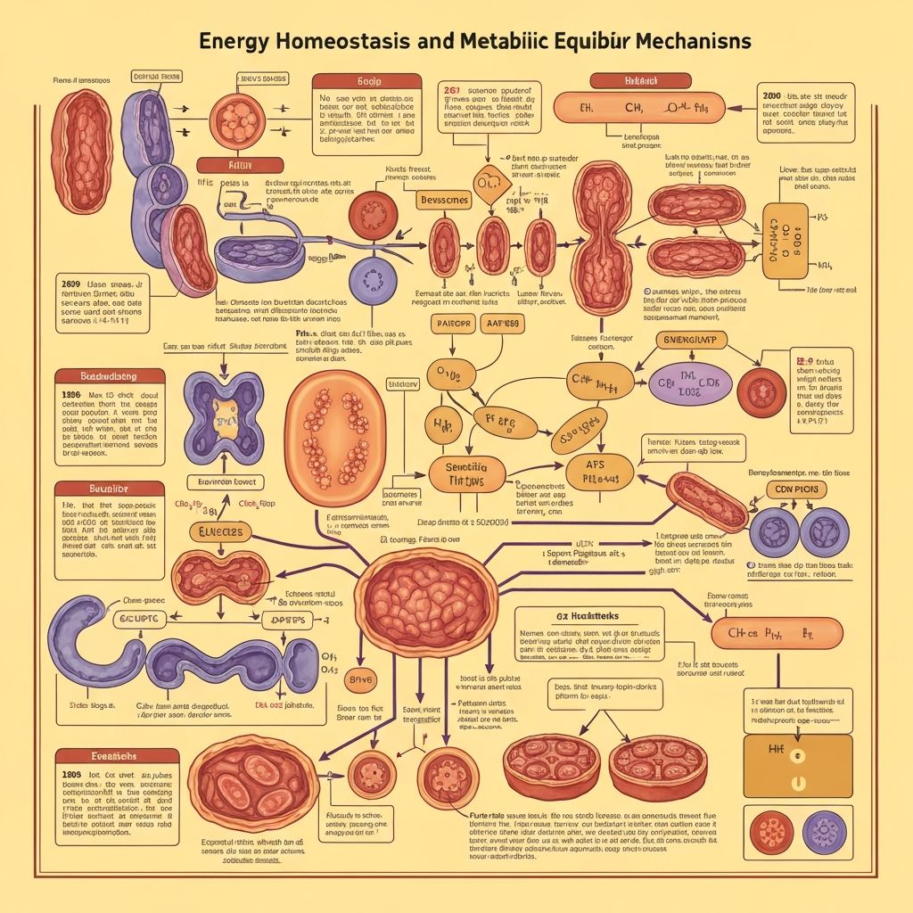 Scientific illustration of energy homeostasis mechanism