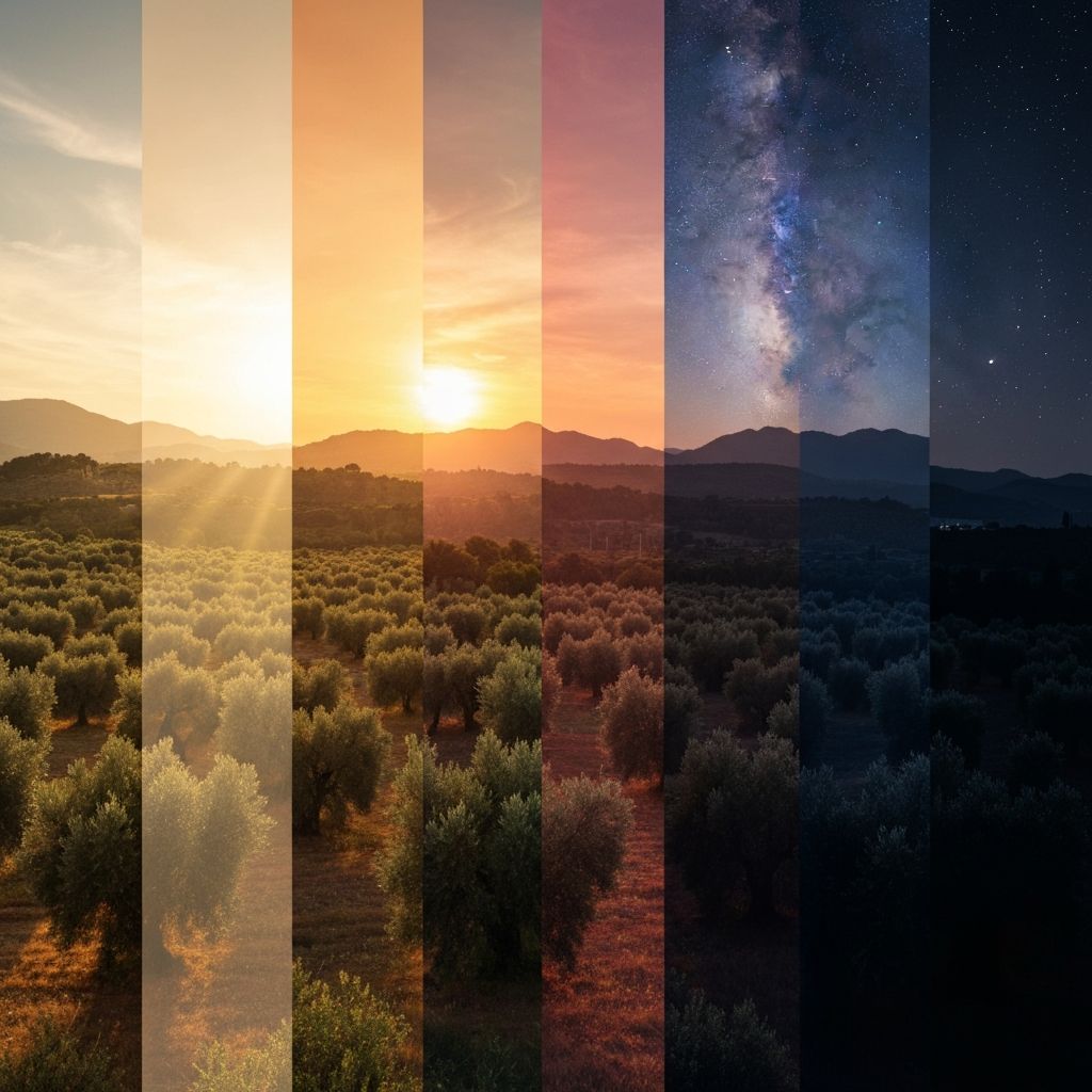 Daily circadian rhythm patterns and natural light cycles